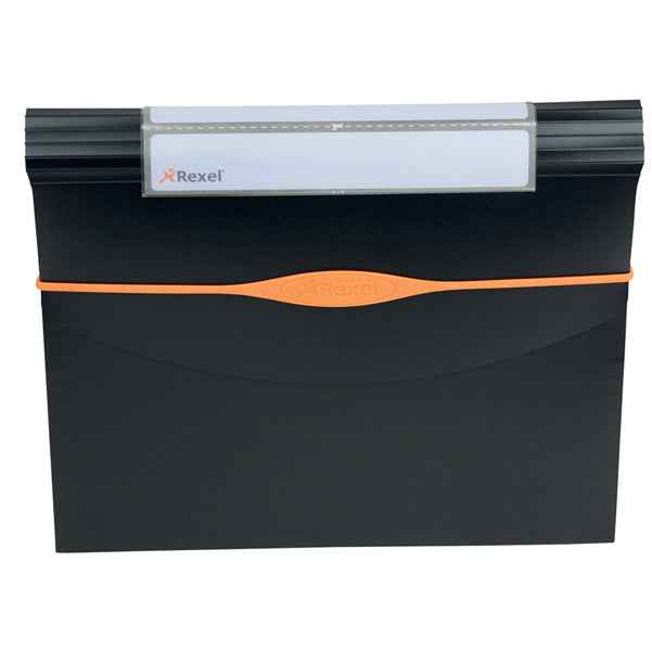 Portadocumenti a soffietto Optima - 13 tasche - 23 x 33 cm - PP- nero - Rexel