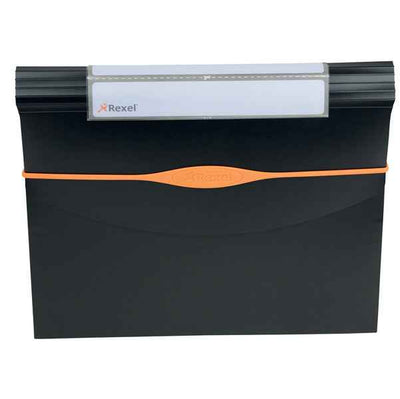 Portadocumenti a soffietto Optima - 13 tasche - 23 x 33 cm - PP- nero - Rexel