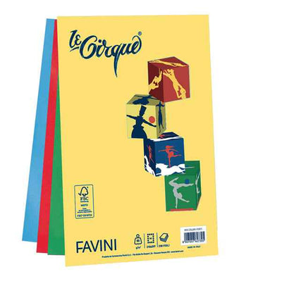 Carta Le Cirque - A4 - 80 gr - mix 4 colori intensi - Favini - conf. 200 fogli