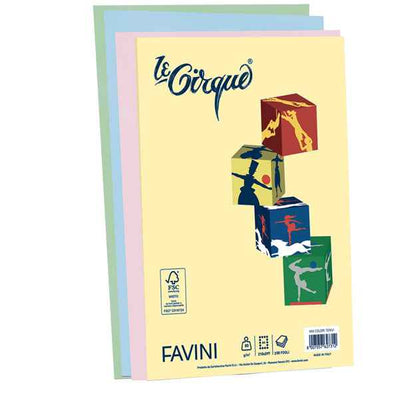 Carta Le Cirque - A4 - 80 gr - mix 4 colori pastello - Favini - conf. 200 fogli