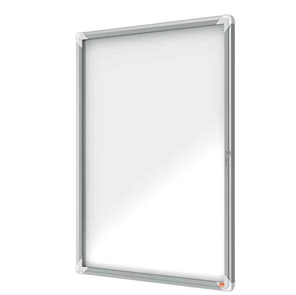 Bacheca per esterni - fondo magnetico bianco - 9 fogli A4 - verticale - Nobo