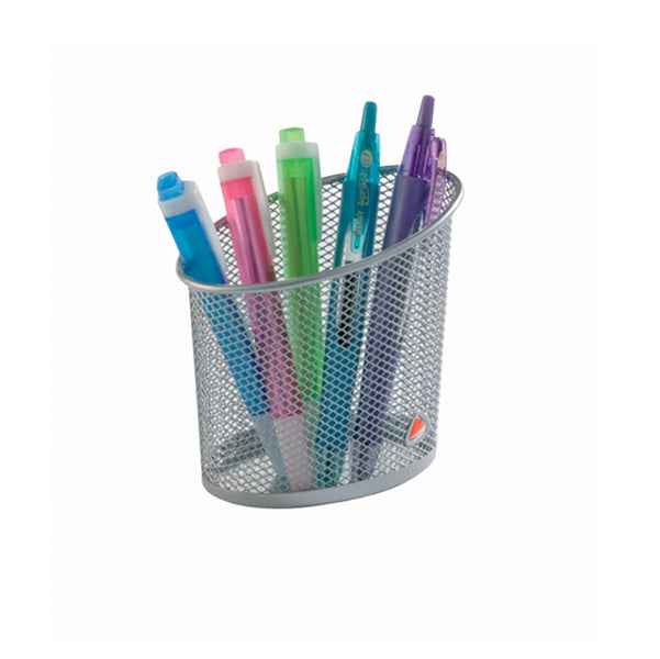Portapenne Mesh - rete metallica - 10,5 x 7,3 x 10,3 cm - argento - Alba