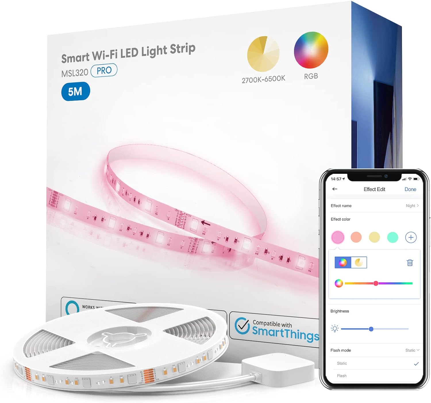 Meross Striscia LED PRO RGB + CCT Smart Wi-Fi 5m - Apple HomeKit