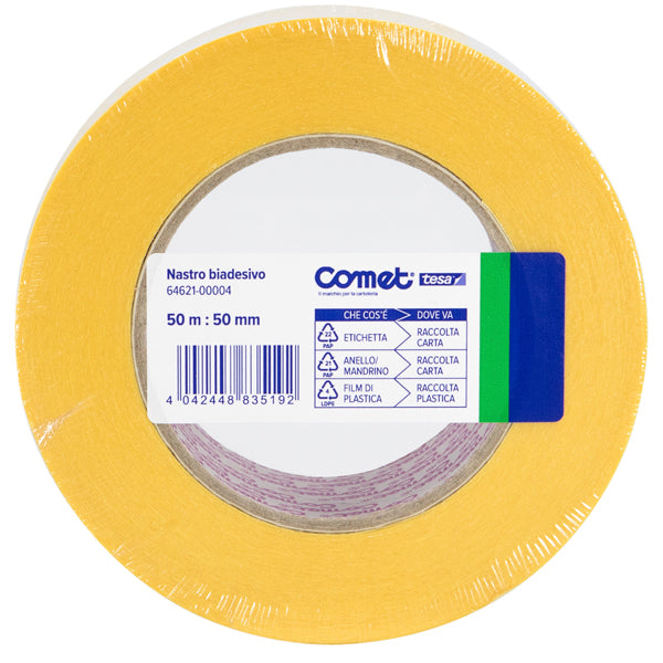 Nastro biadesivo - 50 mm x 50 m - PP - trasparente - Comet