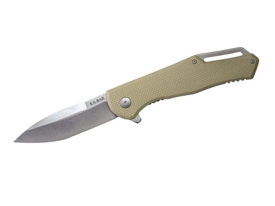 Ka-Bar Jarosz Spear Point Flipper 7509 lama AUS-8A 8,9 cm manico G-10 sabbia titanio totale 21,6 cm 136 gr Frame Lock - vista principale