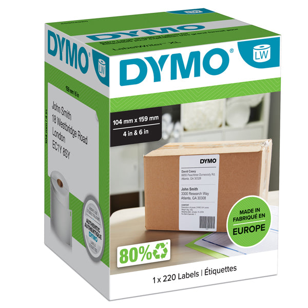 Rotolo 220 etichette LW S0904980 - 104 x 159 mm - carta - indirizzi XL - bianco - Dymo
