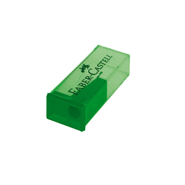 Temperamatite con contenitore - 1 foro - Faber-Castell - conf. 25 pezzi