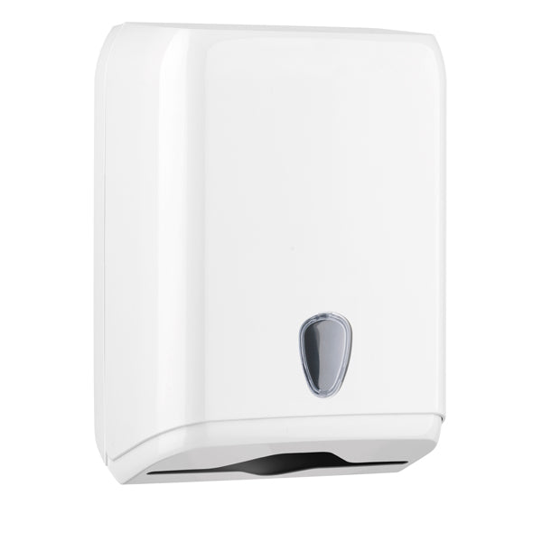 Dispenser asciugamani piegati a C/V/Z - 28x13,7x37,5 cm - plastica - bianco - Mar Plast