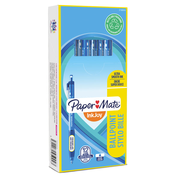 Penna a sfera a scatto Inkjoy 300 RT - punta 1,0mm  - blu - Papermate