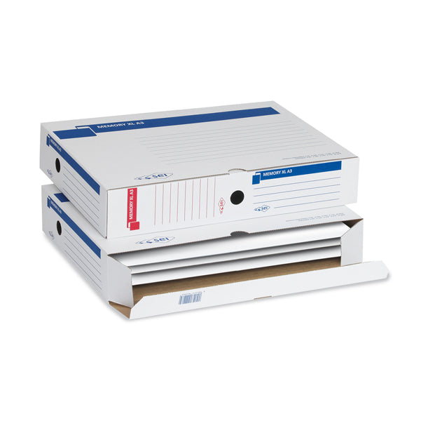 Scatola archivio Memory XL A3 - 30 x 42 cm - dorso 8 cm - bianco - Sei Rota
