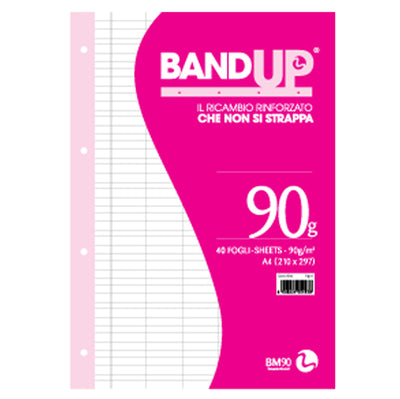 Ricambi BandUp forati rinforzati - A4 - rigo di 1a - 90gr - BM - conf. 40 pezzi