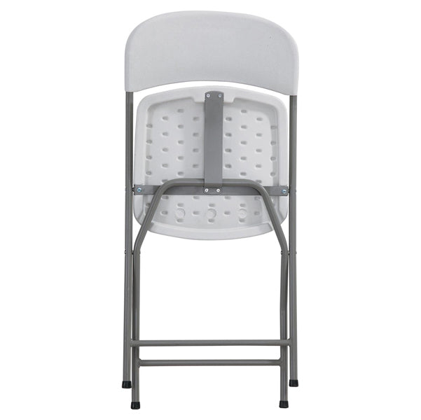Sedia pieghevole - 43x43x83 cm - polietilene/acciaio verniciato - bianco - Serena Group