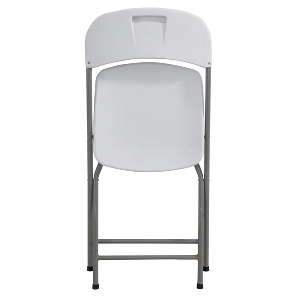 Sedia pieghevole - 43x43x83 cm - polietilene/acciaio verniciato - bianco - Serena Group
