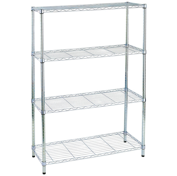 Libreria Archimede Light - 4 ripiani - acciaio cromato - 36 x 90 x 137 cm - Serena Group