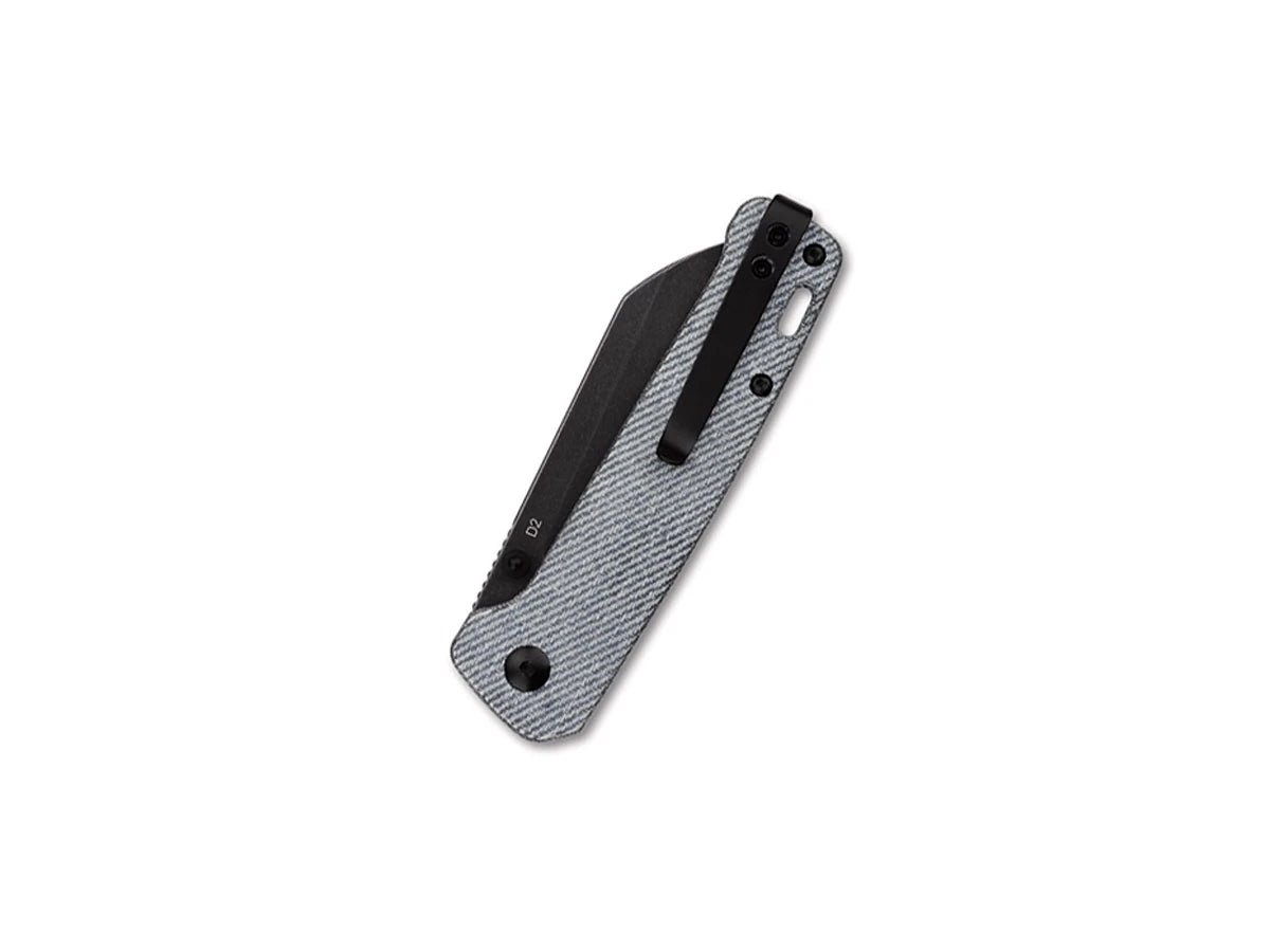 Vista manico micarta blu denim QSP Penguin STW clip profonda
