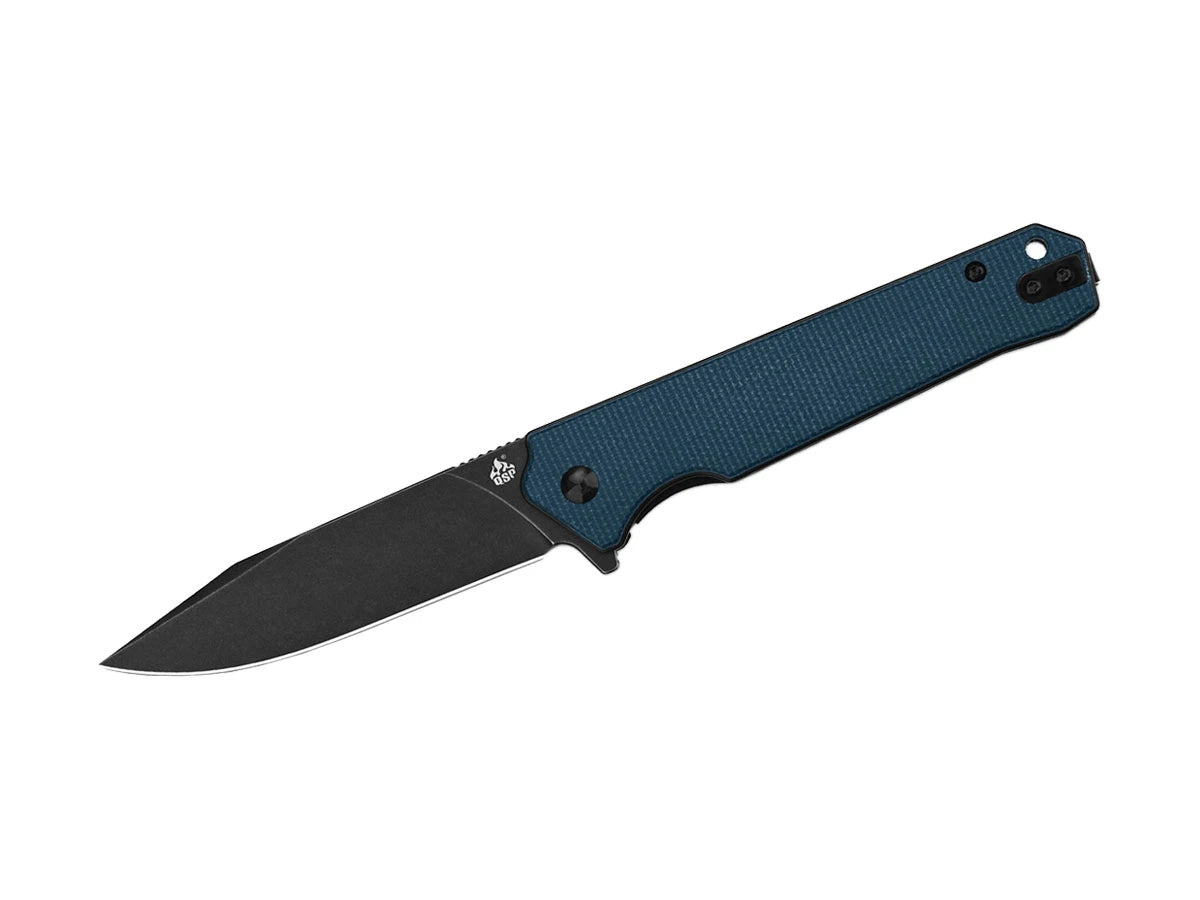 Coltello QSP Mamba V2 D2 black stonewash manico micarta blu QS111-H2