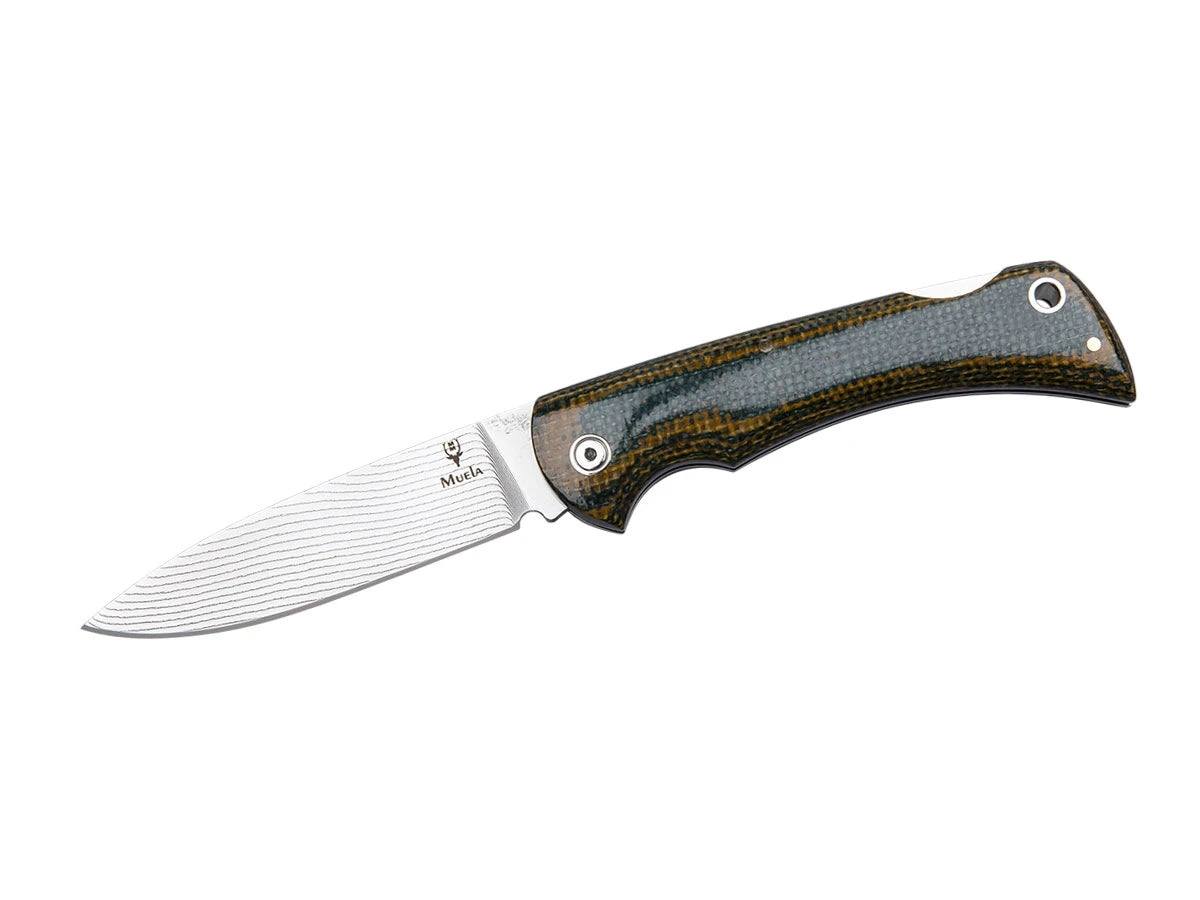 Muela FOLDING MICARTA GREEN DAMASCUS BX-9G.DX