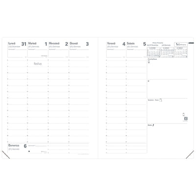 Agenda settimanale Presidente Impala 2027 - 21 x 27 cm - nero - Quo Vadis