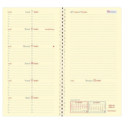 Agenda settimanale Italnote S 2027 - c/spirale - copertina Impala - 8,8 x 17 cm - nero - Quo Vadis