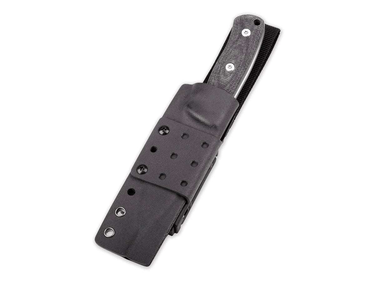 Fodero Kydex coltello fisso QSP Bison Micarta nero verticale