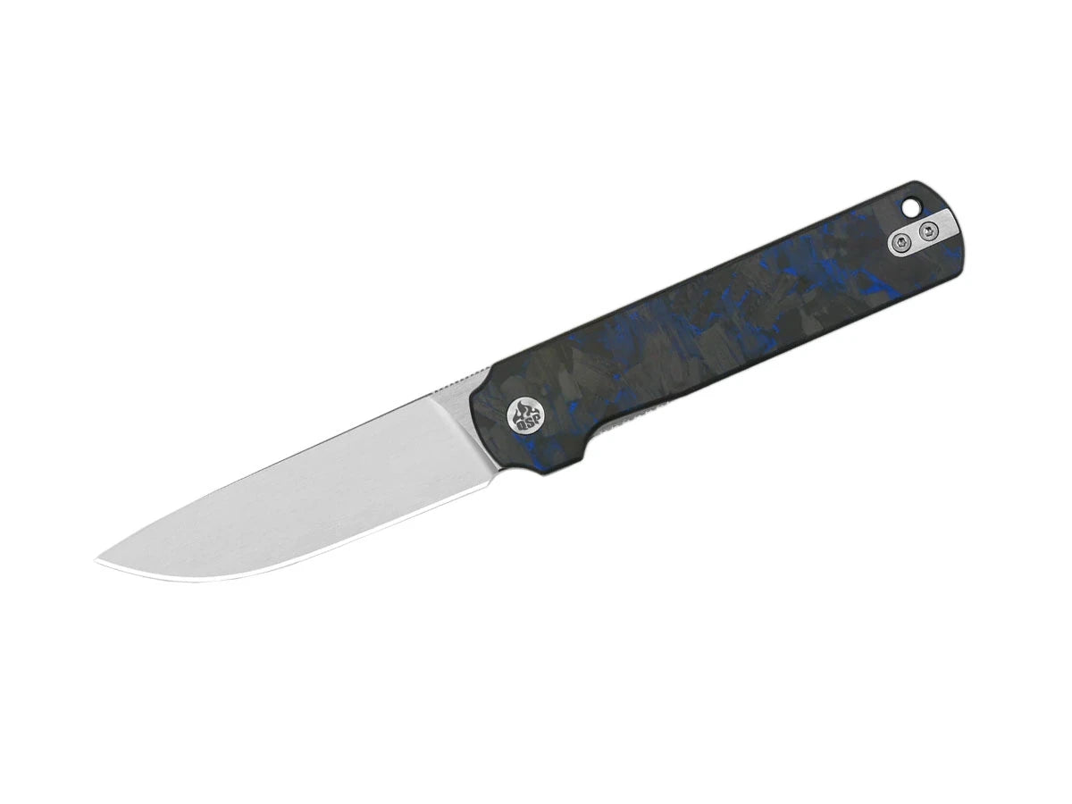 Coltello EDC QSP Lark G-10 overlay CF triturata blu QS144-E