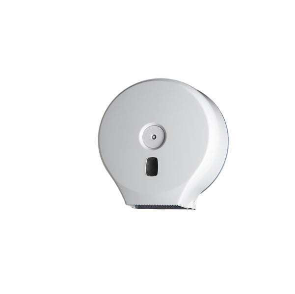 Dispenser carta igienica Basica rotolo Mini Jumbo - 28,2 x 12 x 29,4 cm - rotolo diametro 23 cm - bianco - Medial