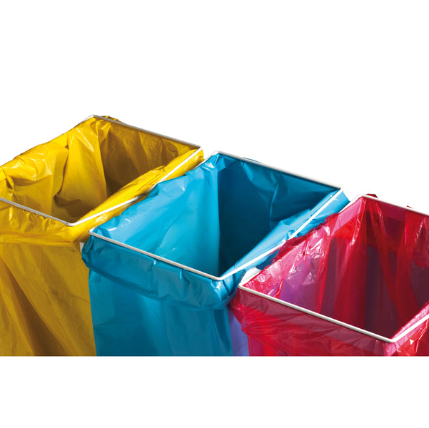 Carrello mobile Triflux - 83,3x36x90 cm - con ruote - 3 portasacco da 100 L ciascuno - acciaio - Medial