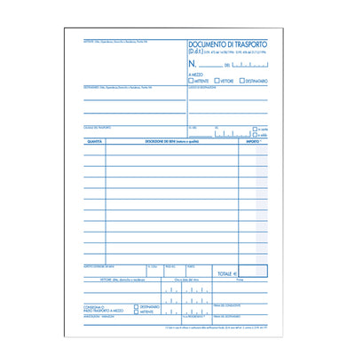Documento di trasporto - 150 x 225mm - 50 x 3 copie - BM