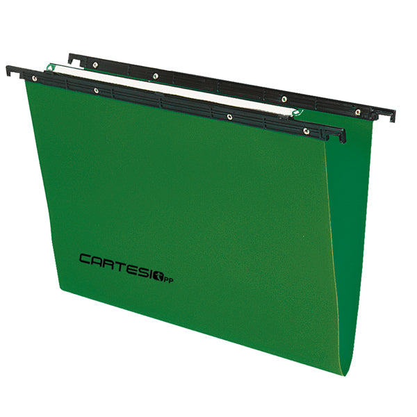 Cartella sospesa Cartesio PP - cassetto - PPL - interasse 33 cm - fondo V - 31,2 x 25 cm - colori assortiti - Bertesi