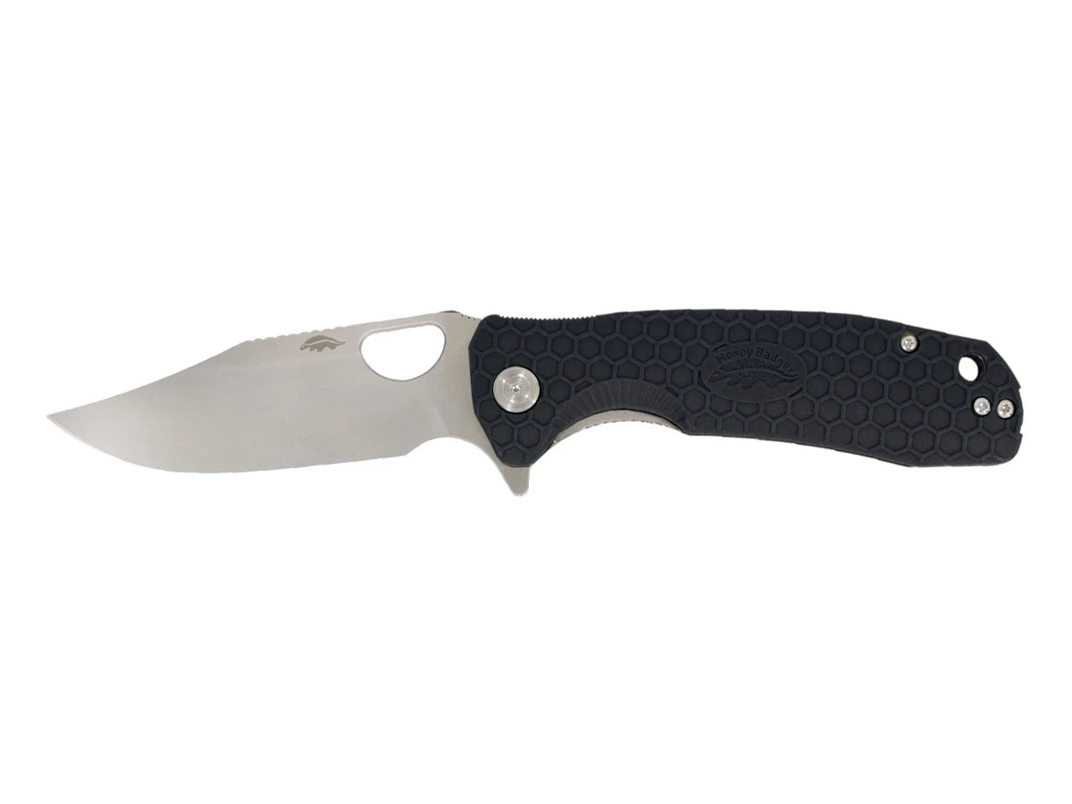 Honey Badger Clip Point Large FRN nero HB4063, lama 8Cr13MoV falso filo Bowie