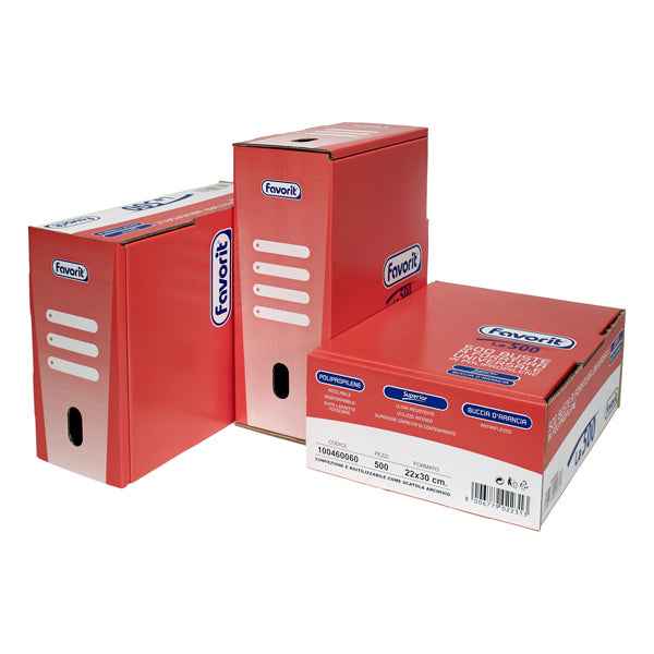 Buste forate La 500 - Superior - buccia - 22 x 30 cm - trasparente - Favorit - conf. 500 pezzi
