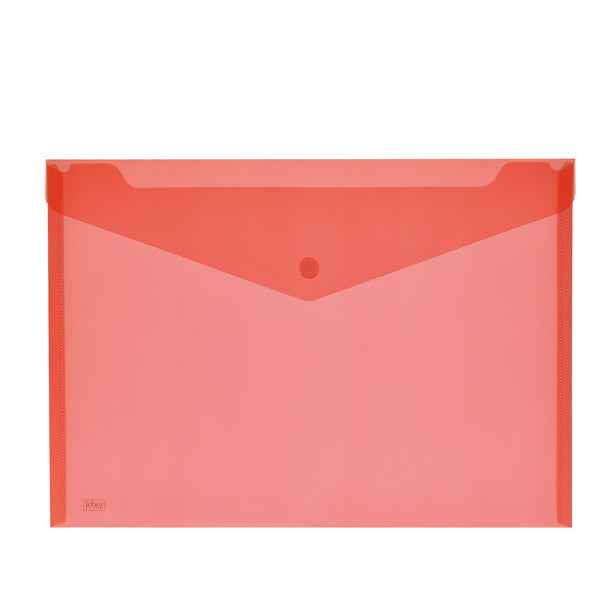 Busta con bottone - 33,5 x 23,5 cm - PP - colori assortiti - Lebez - conf. 5 pezzi