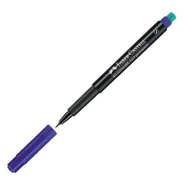 Pennarello Multimark universale permanente con gomma - punta superfine 0,4mm - astuccio 8 colori - Faber-Castell