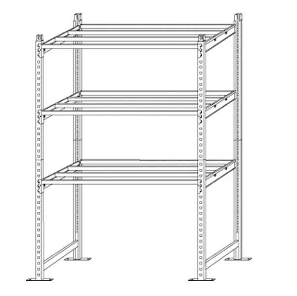 Scaffale Rang'Eco300 - modulo base - 3 ripiani - portata ripiano 300 kg - 100 x 60 x 200 cm - acciaio - grigio/blu - Paperflow