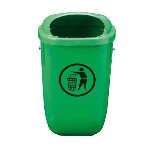 Cestino gettacarte Classic - da esterni - 40,4 x 34,8 x 74,5 cm - 50 L - PP - verde - Medial