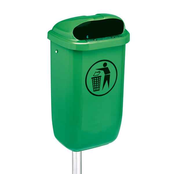 Cestino gettacarte Classic - da esterni - 40,4 x 34,8 x 74,5 cm - 50 L - PP - verde - Medial