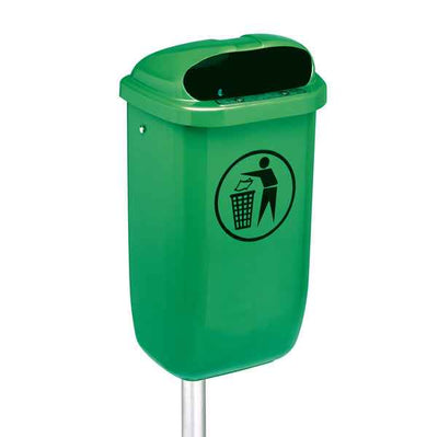 Cestino gettacarte Classic - da esterni - 40,4 x 34,8 x 74,5 cm - 50 L - PP - verde - Medial