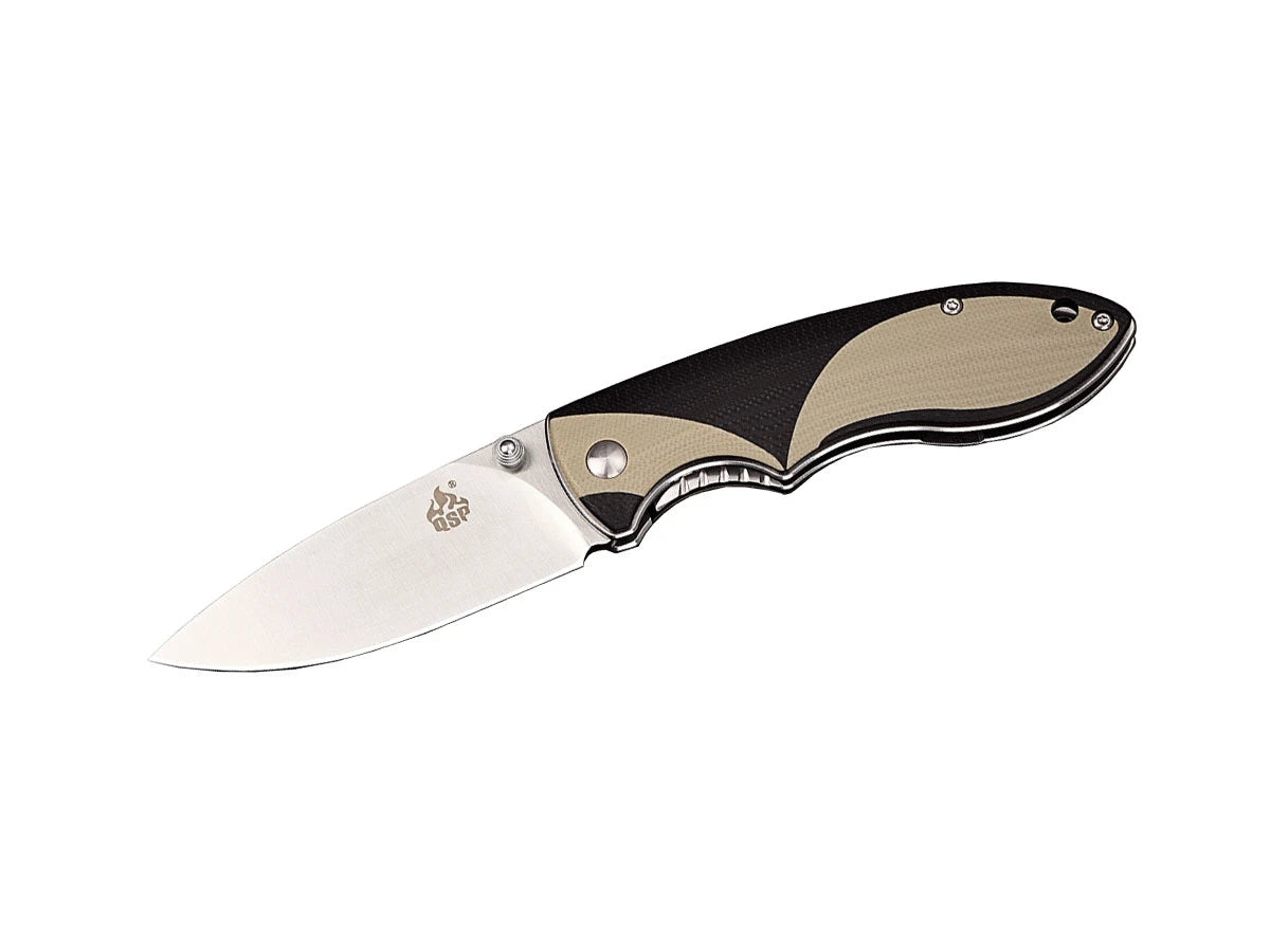 QSP Piglet G-10 QS112-A Black Tan – coltello tascabile 14C28N manico G-10