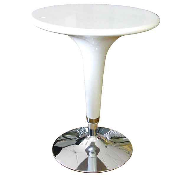Tavolo bar - ø 60 cm - ABS e acciaio - H 72/92 cm - bianco - Serena Group