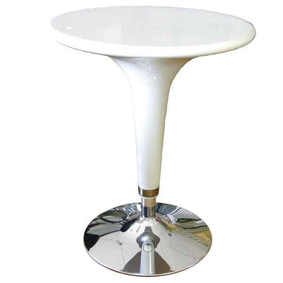 Tavolo bar - ø 60 cm - ABS e acciaio - H 72/92 cm - bianco - Serena Group