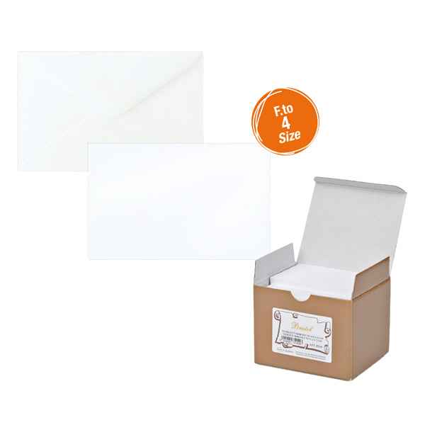 Scatola 100 biglietti + 100 buste - Bristol - bianco - 7,5 x 11,2 cm - Rex Sadoch