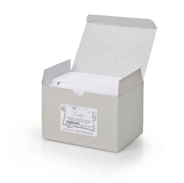 Scatola 100 biglietti + 100 buste - Lutto - bianco - 9 x 14 cm - Rex Sadoch