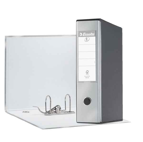 Registratore Eurofile G55 - dorso 8 cm - protocollo 23 x 33 cm - grigio metallizzato - Esselte