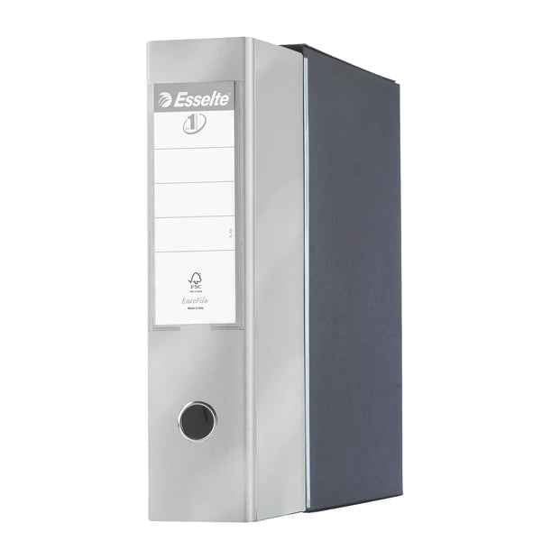Registratore Eurofile G55 - dorso 8 cm - protocollo 23 x 33 cm - grigio metallizzato - Esselte