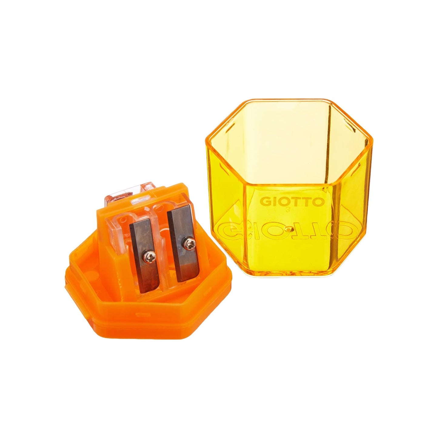 Temperamatite con contenitore - 3 fori - con serbatoio - colori assortiti - Giotto