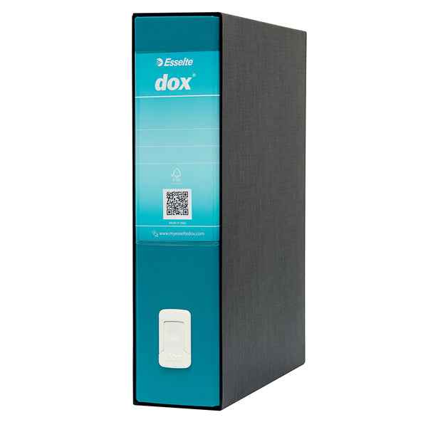 Registratore Dox 2 - dorso 8 cm - protocollo 23 x 34 cm - verde mare - Esselte Dox