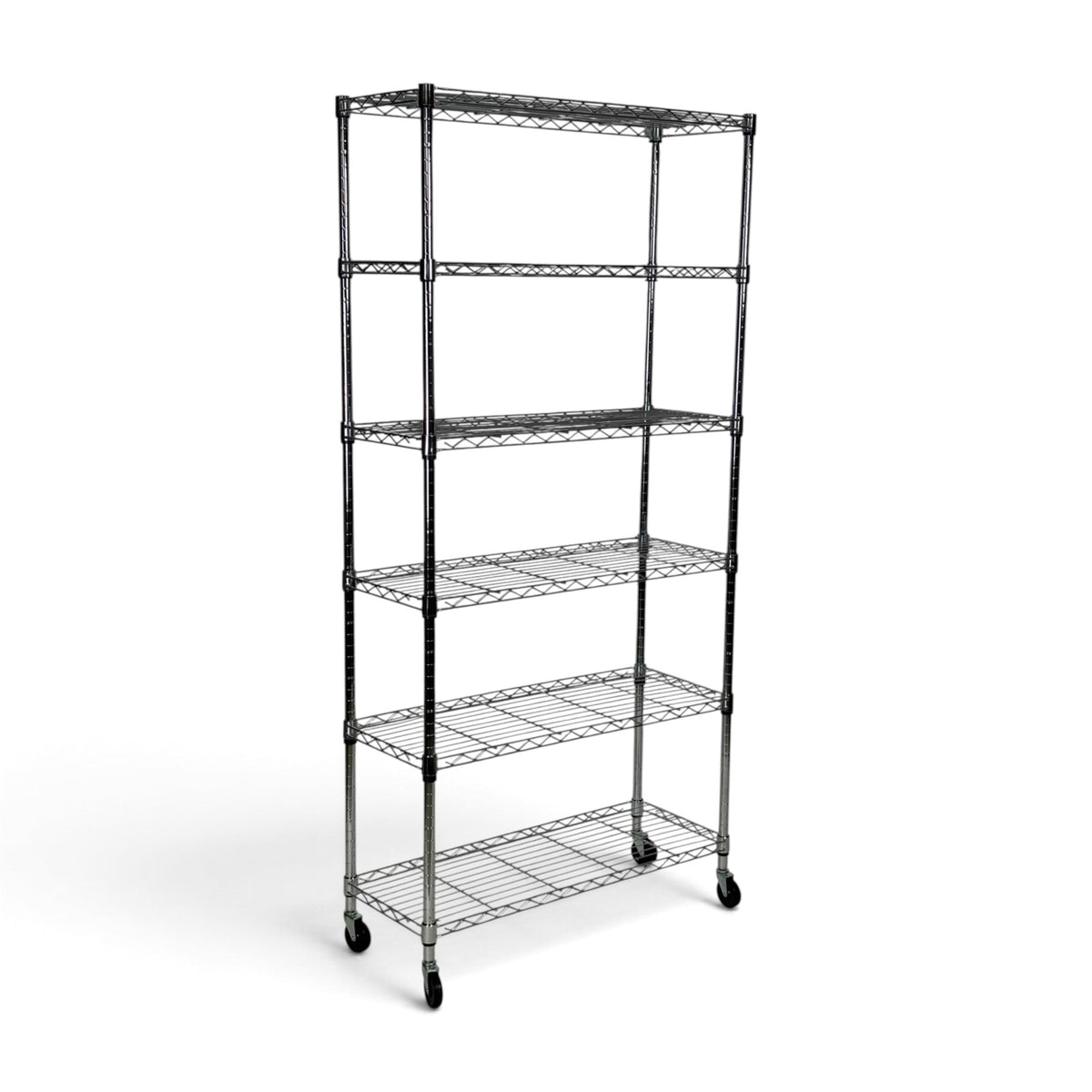Metallika Scaffale Modulare in Acciaio Cromato 75 × 35 × H 222 cm, 6 Ripiani