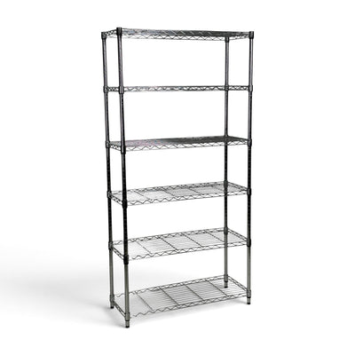 Metallika Scaffale Modulare in Acciaio Cromato 90 × 35 × H 182 cm, 6 Ripiani