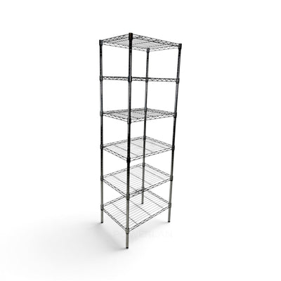 Metallika Scaffale Modulare in Acciaio Cromato 60 × 35 × H 182 cm, 6 Ripiani