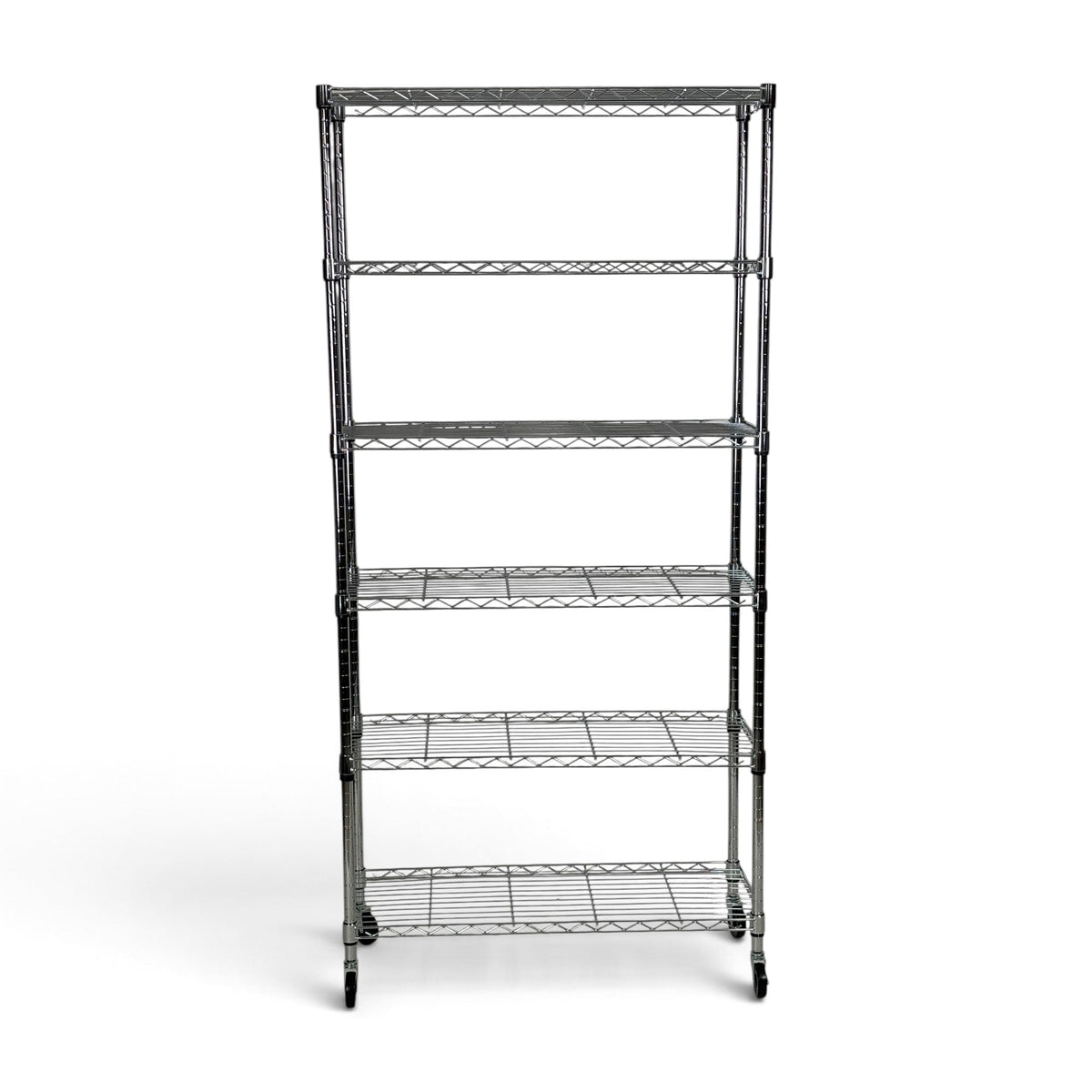 Metallika Scaffale Modulare in Acciaio Cromato 90 × 35 × H 152 cm, 6 Ripiani